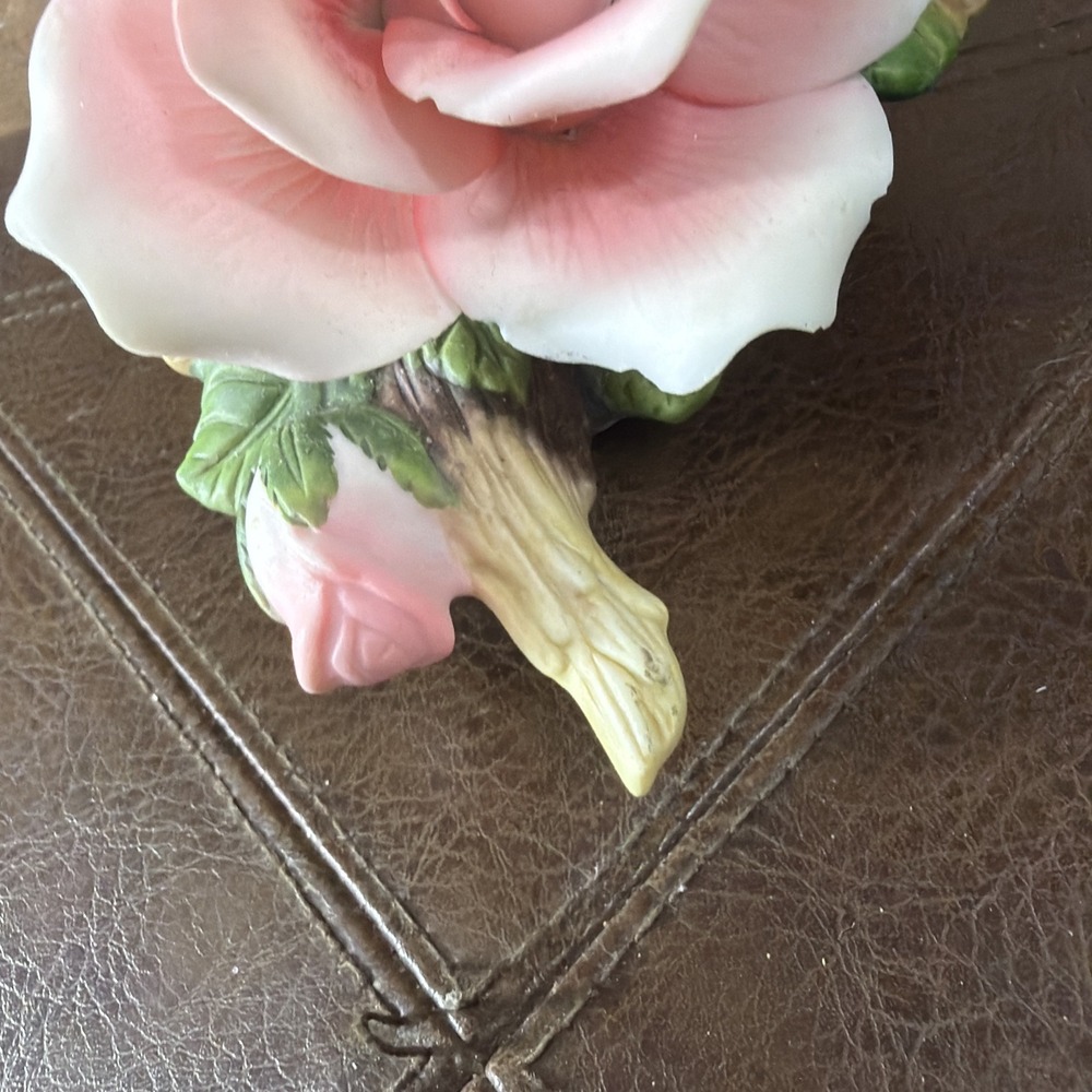 Pink Porcelain Rose Night Light Plug In Floral Ceramic Accent Vintage **Damage** - Picture 10 of 16